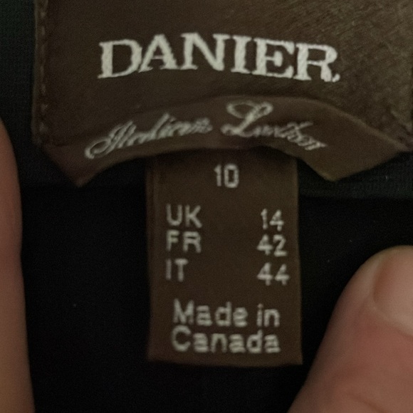 Danier Black Pants with Leather Trim and size ankle slits - Picture 3 of 9